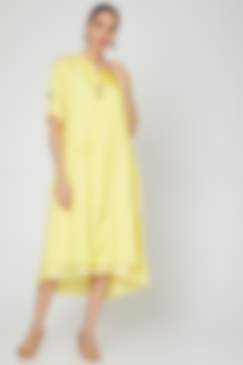 Yellow Tunic Dress With Layers by zeel doshi thakkar