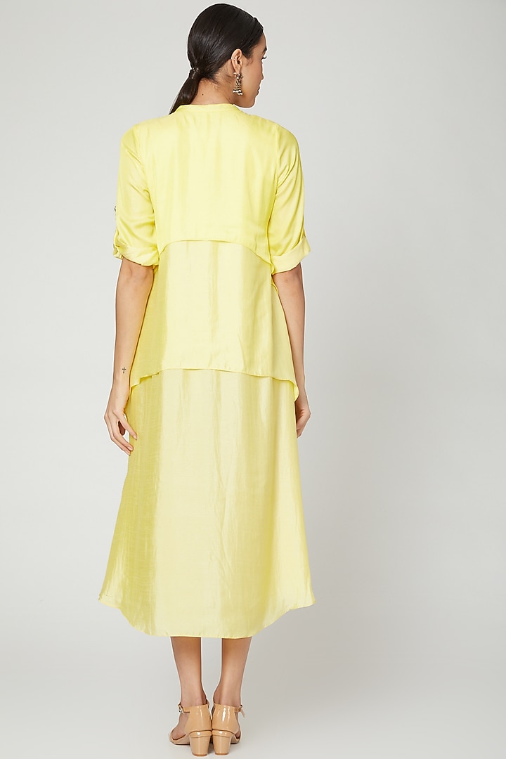 Yellow Tunic Dress With Layers by zeel doshi thakkar at Pernia's Pop Up Shop