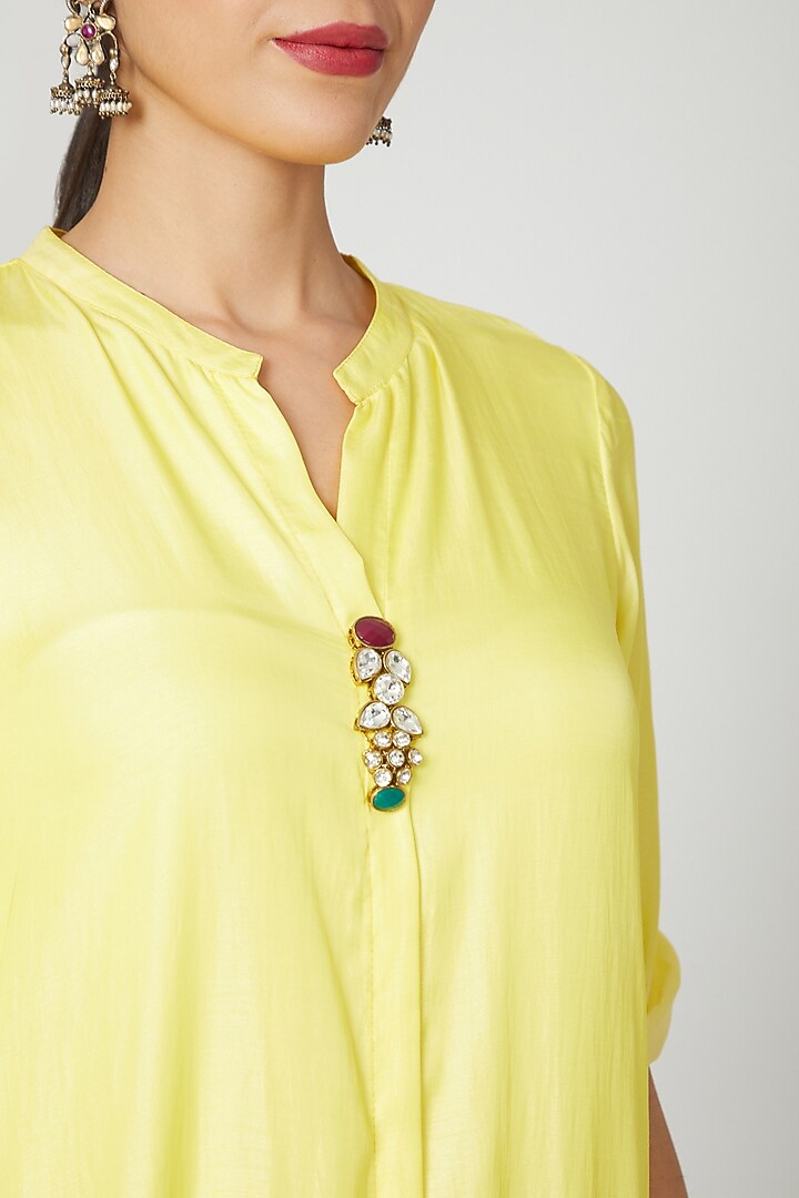 Yellow Tunic Dress With Layers by zeel doshi thakkar at Pernia's Pop Up Shop