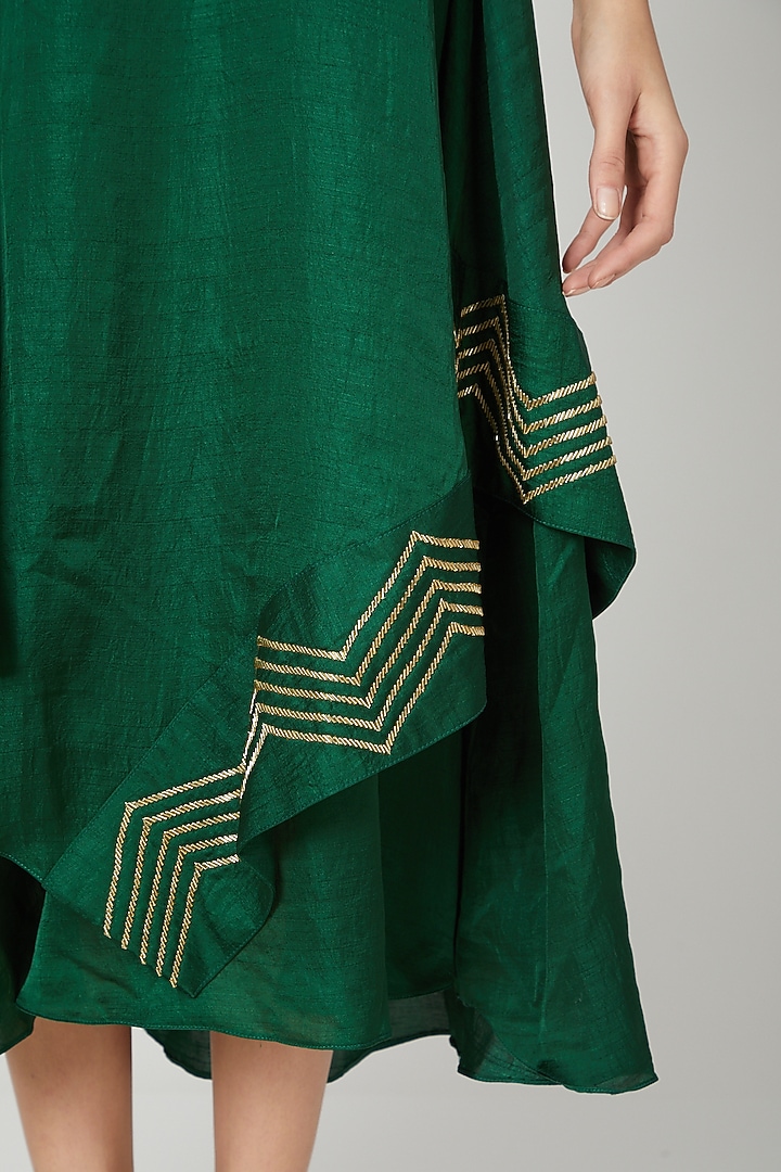 Mehendi Green Cape Tunic Dress by zeel doshi thakkar at Pernia's Pop Up Shop