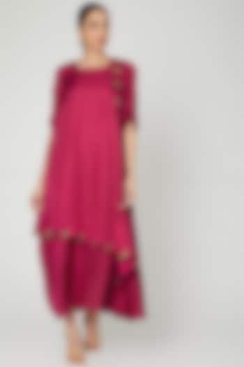Pink Parrot Layered Tunic Dress by zeel doshi thakkar at Pernia's Pop Up Shop