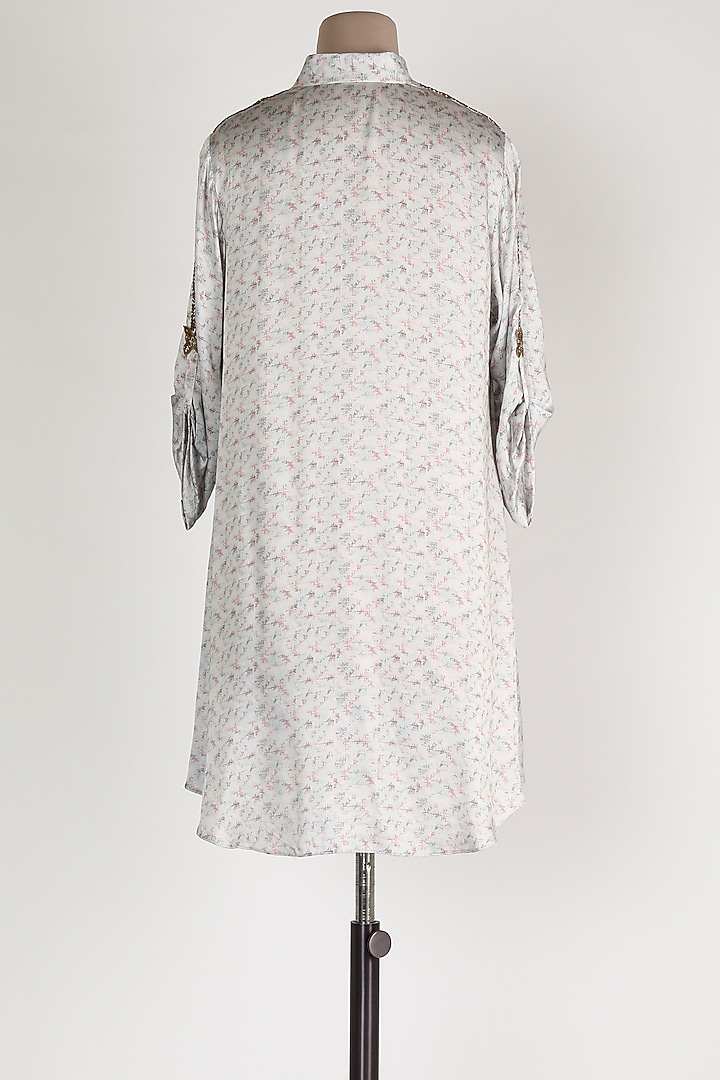 White Embroidered Shirt Tunic by zeel doshi thakkar at Pernia's Pop Up Shop
