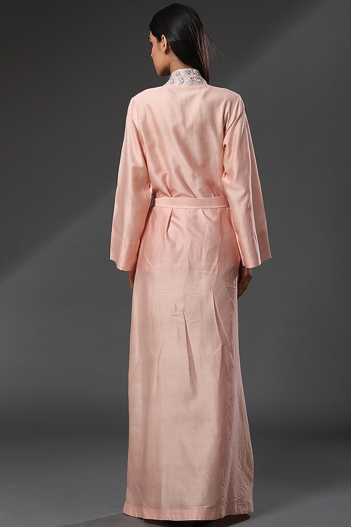 Peach Embroidered Cover-Up by Zeefaa at Pernia's Pop Up Shop