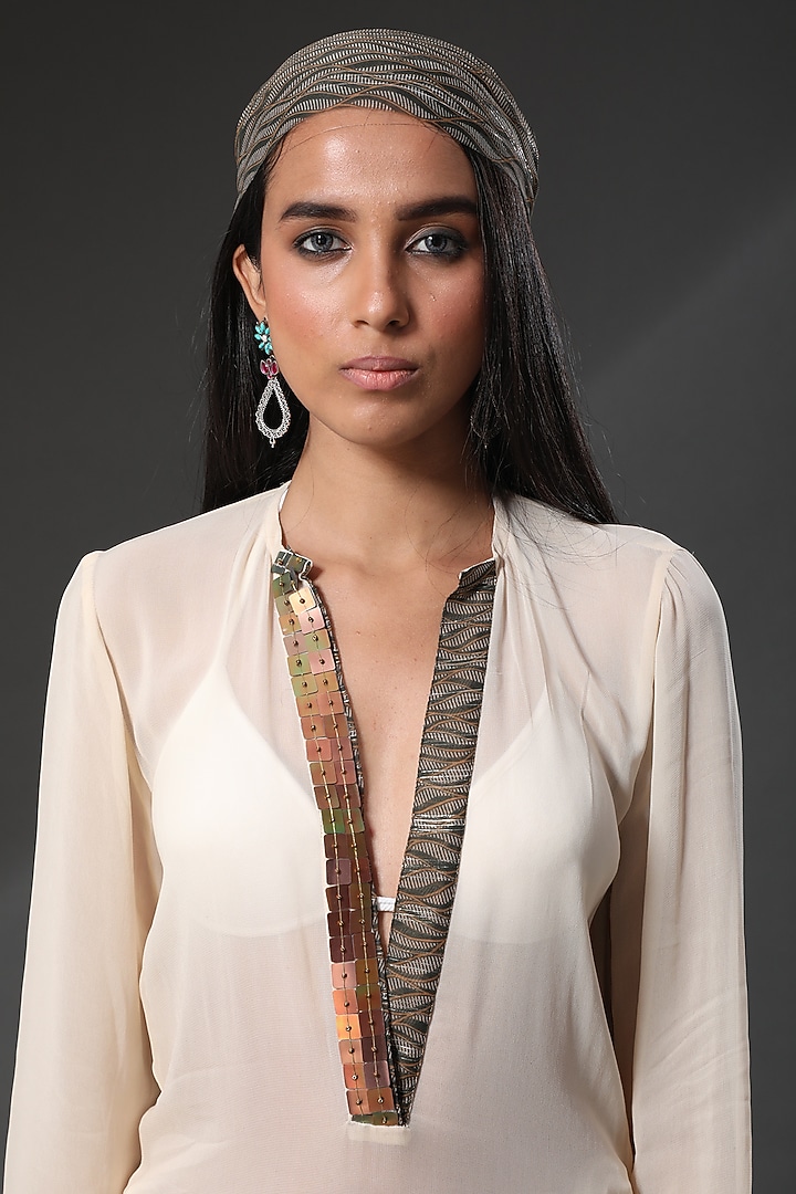 White Georgette Beach Cover-Up by Zeefaa at Pernia's Pop Up Shop