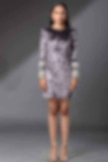 Purple Velvet Mini Dress by Zeefaa