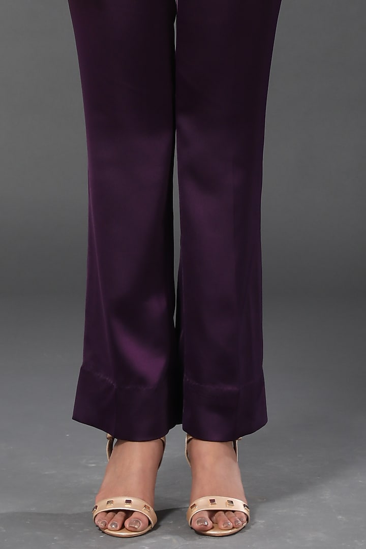 Wine Purple Silken Moss Pant by Zeefaa at Pernia's Pop Up Shop