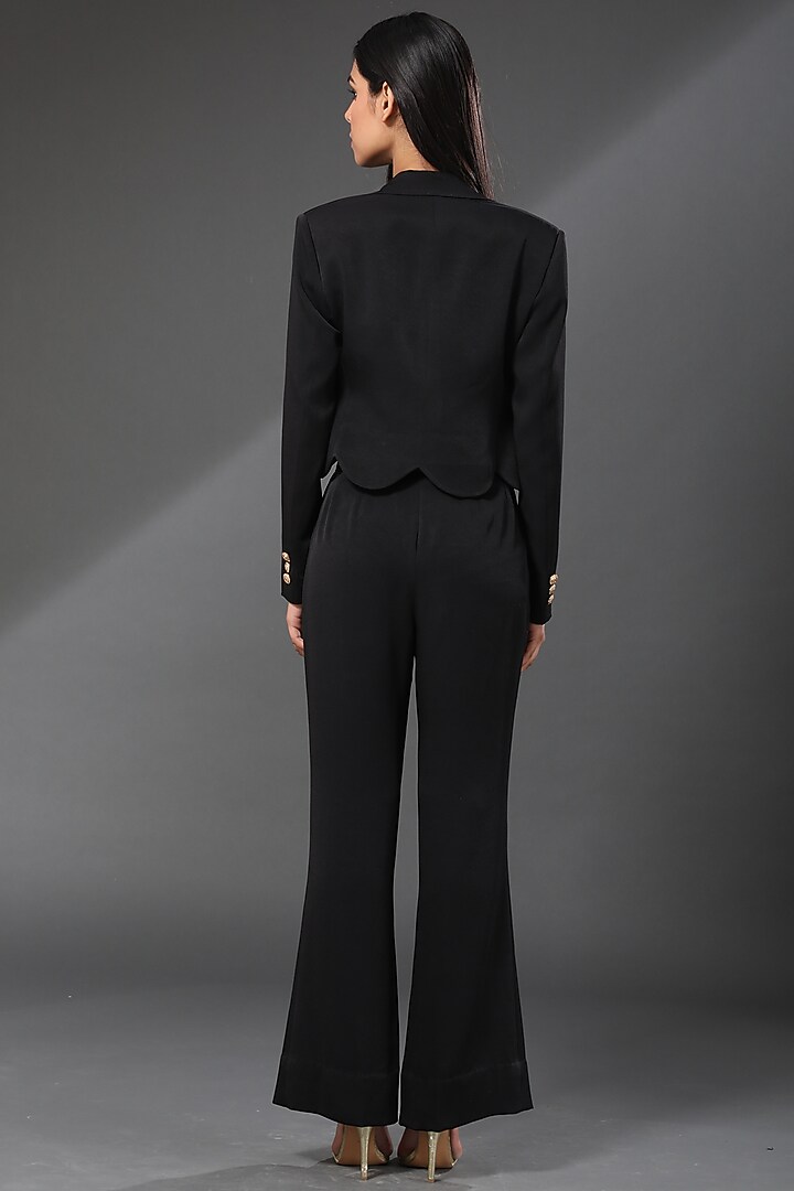 Black Embellished Blazer by Zeefaa at Pernia's Pop Up Shop