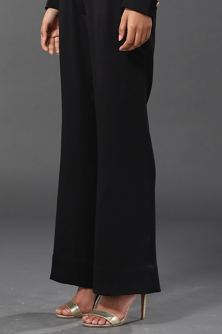 Black Hawaiian Crepe Pant by Zeefaa at Pernia's Pop Up Shop