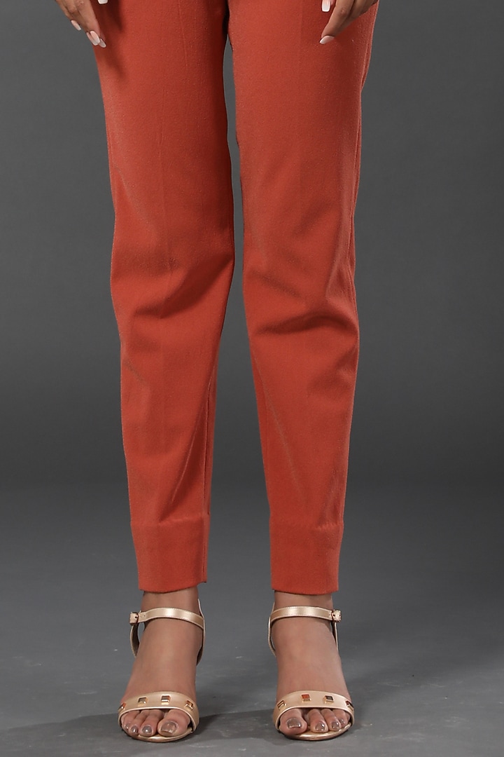 Dusty Orange Italian Moss Pant  by Zeefaa at Pernia's Pop Up Shop