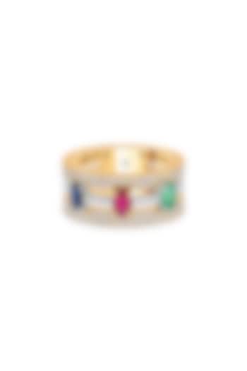 18Kt Rose Gold Finish Diamond & Oval-Cut Ruby Ring by ZEN DIAMOND at Pernia's Pop Up Shop