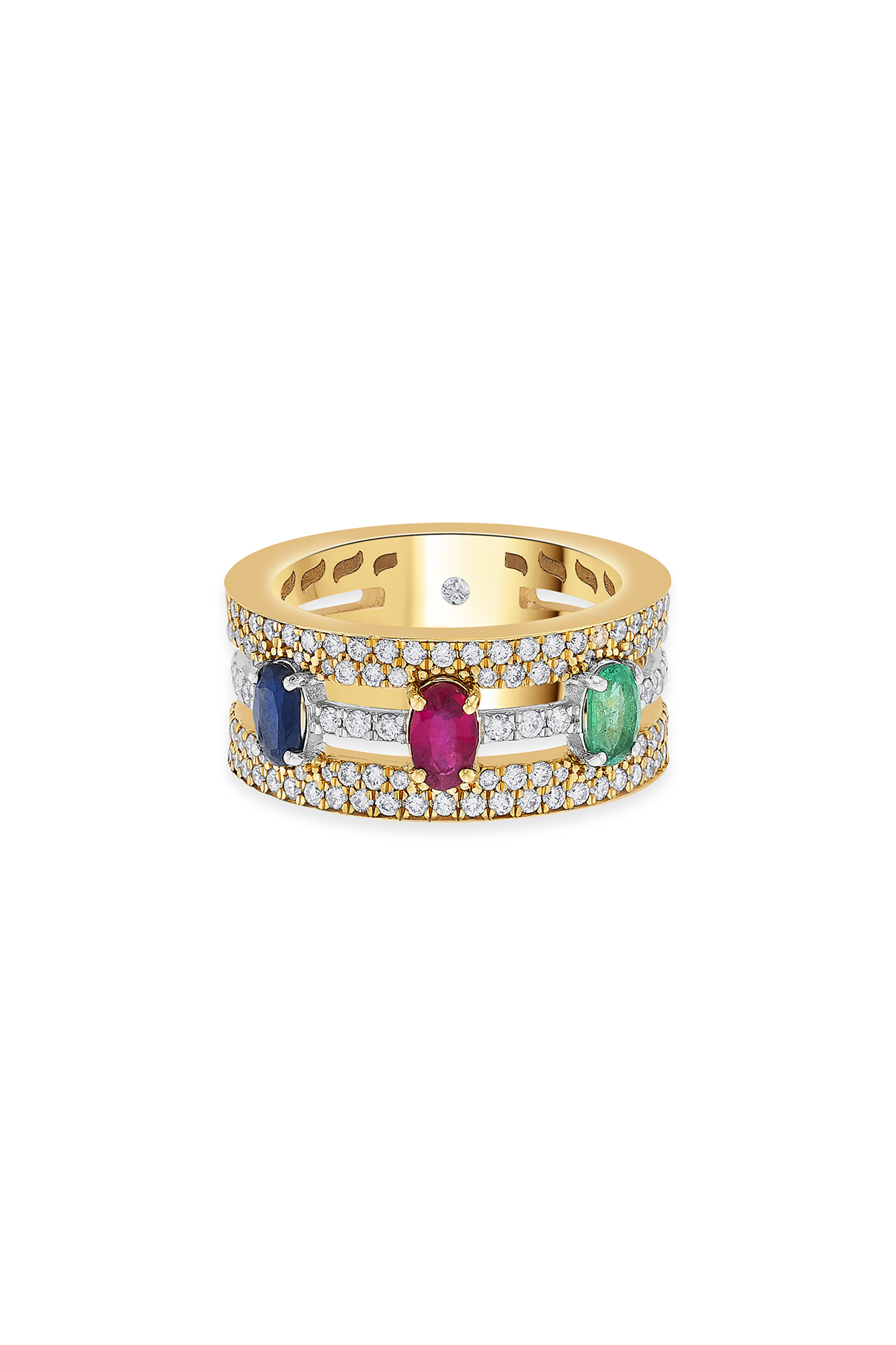 18Kt Rose Gold Finish Diamond & Oval-Cut Ruby Ring by ZEN DIAMOND at Pernia's Pop Up Shop