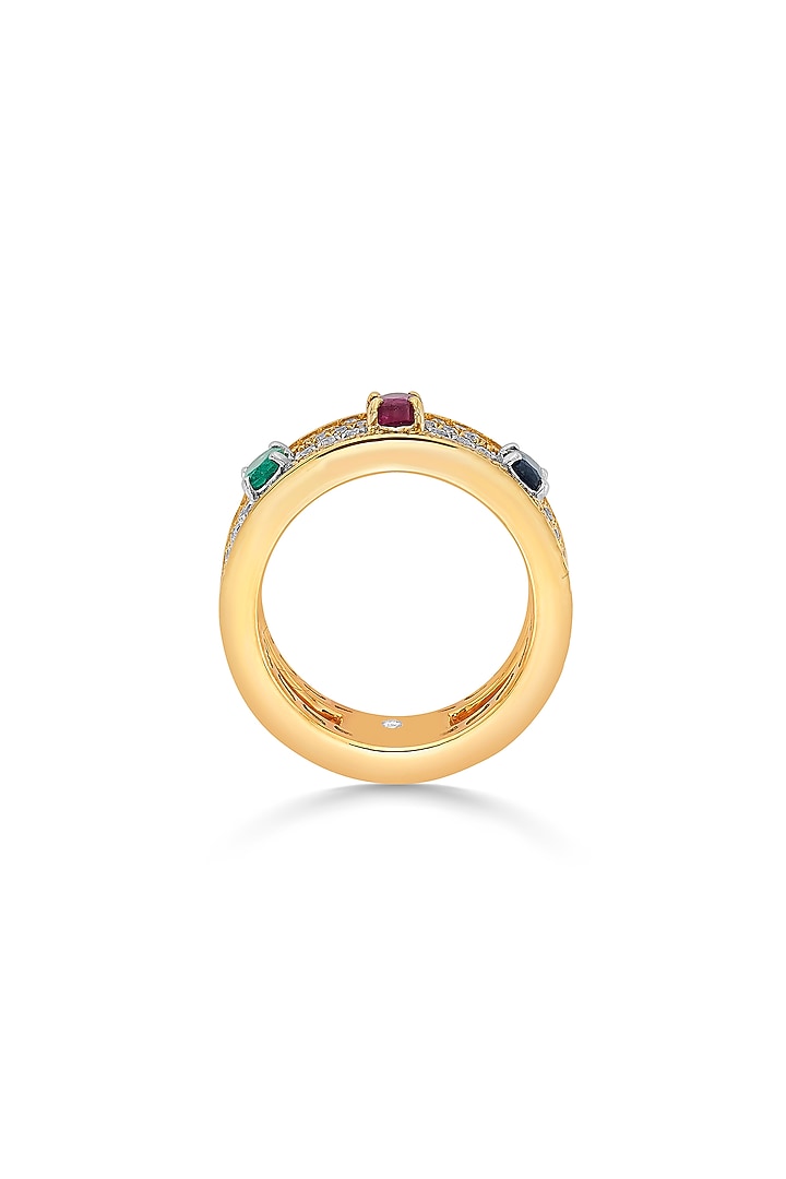 18Kt Rose Gold Finish Diamond & Oval-Cut Ruby Ring by ZEN DIAMOND at Pernia's Pop Up Shop