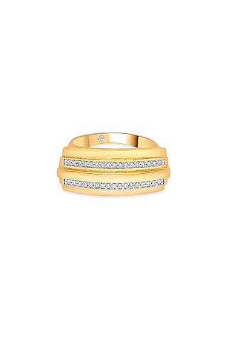 18kt Matte Rose Gold Finish Diamond Band Ring by ZEN DIAMOND