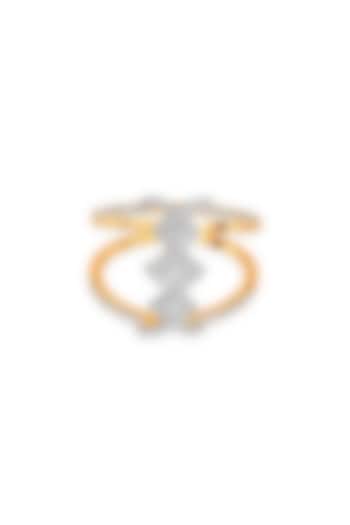 18kt Rose Gold Finish Round Diamond Double-Band Ring by ZEN DIAMOND at Pernia's Pop Up Shop