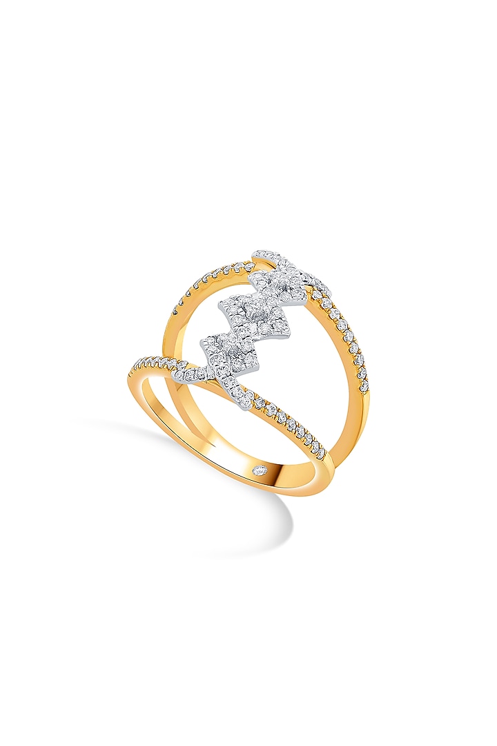 18kt Rose Gold Finish Round Diamond Double-Band Ring by ZEN DIAMOND at Pernia's Pop Up Shop
