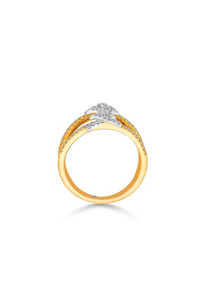 18kt Rose Gold Finish Round Diamond Double-Band Ring by ZEN DIAMOND at Pernia's Pop Up Shop
