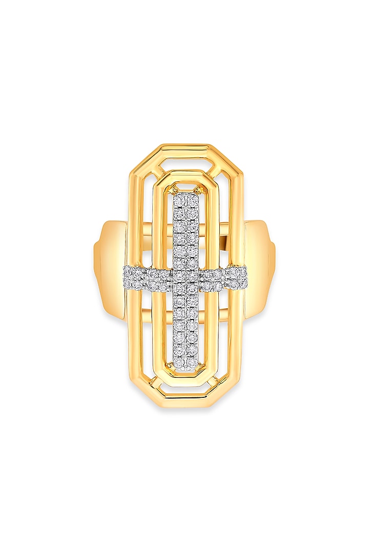 18kt Matte Rose Gold Finish Diamond Octagon Ring by ZEN DIAMOND at Pernia's Pop Up Shop