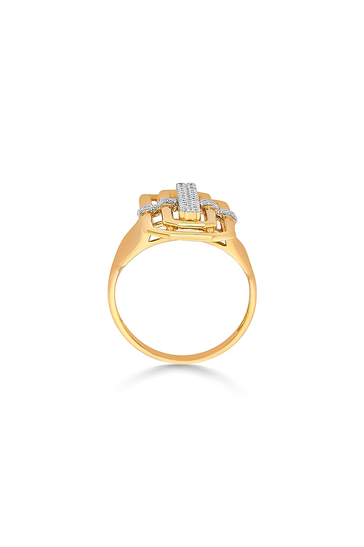 18kt Matte Rose Gold Finish Diamond Octagon Ring by ZEN DIAMOND at Pernia's Pop Up Shop