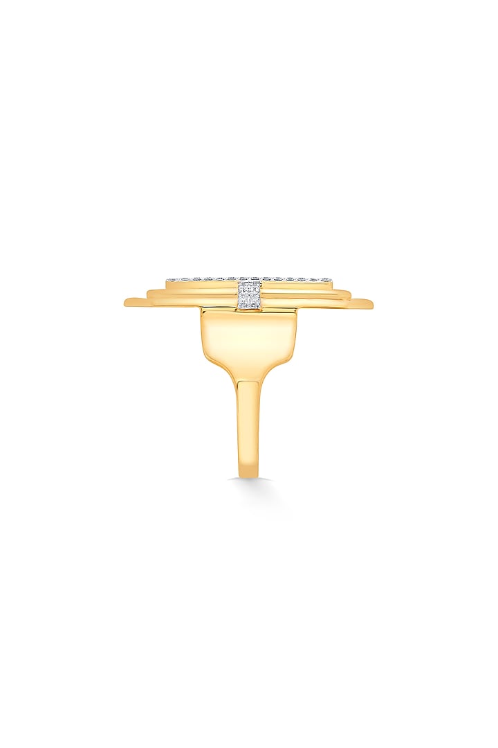 18kt Matte Rose Gold Finish Diamond Octagon Ring by ZEN DIAMOND at Pernia's Pop Up Shop