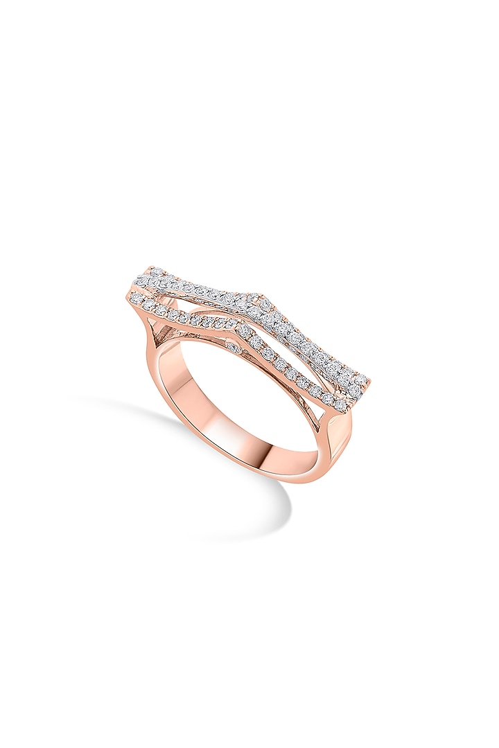 18kt Rose Gold Finish Diamond Triple-Band Ring by ZEN DIAMOND at Pernia's Pop Up Shop