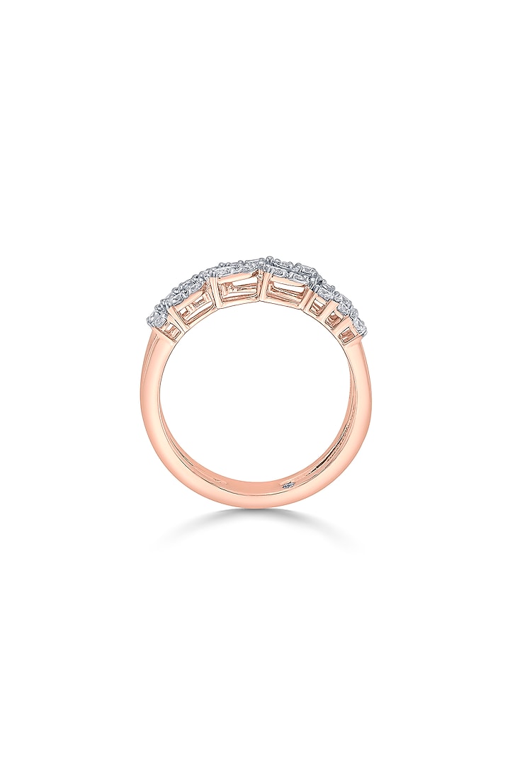 18kt Rose Gold Finish Petal-Like Motif Diamond Double-Band Ring by ZEN DIAMOND at Pernia's Pop Up Shop
