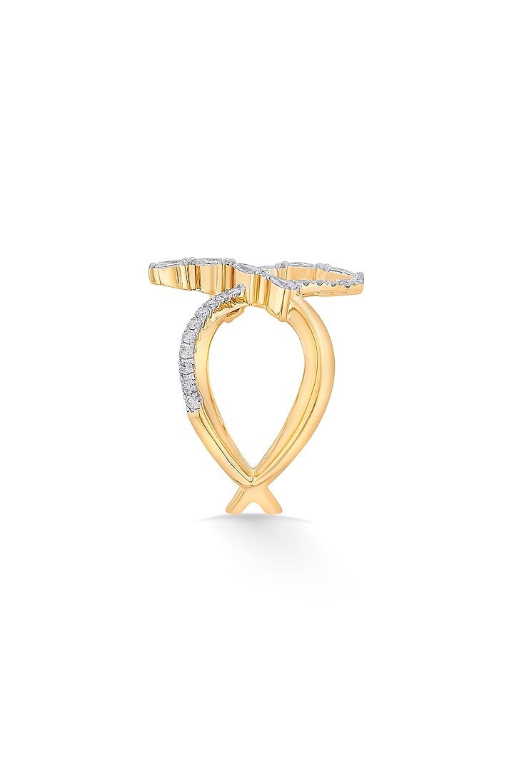 18kt Rose Gold Finish Diamond Criss-Cross Double-Band Ring by ZEN DIAMOND at Pernia's Pop Up Shop