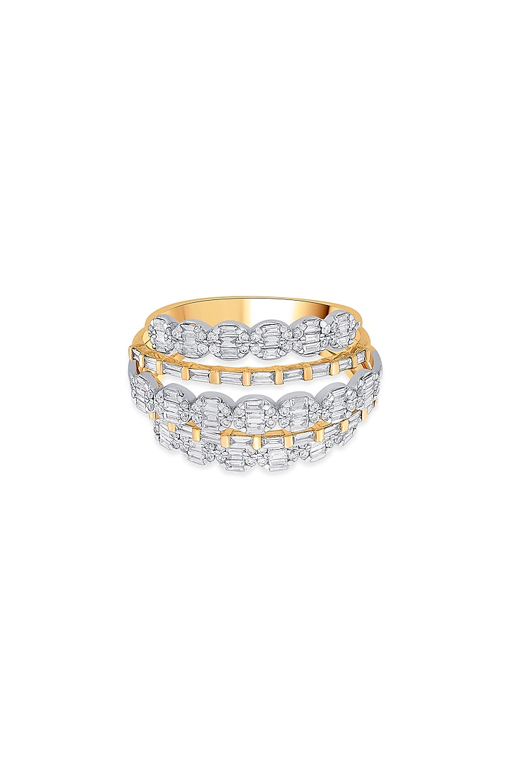 18kt Rose & White Gold Finish Diamond Five-Band Ring by ZEN DIAMOND at Pernia's Pop Up Shop