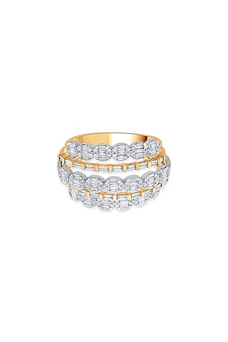 18kt Rose & White Gold Finish Diamond Five-Band Ring by ZEN DIAMOND