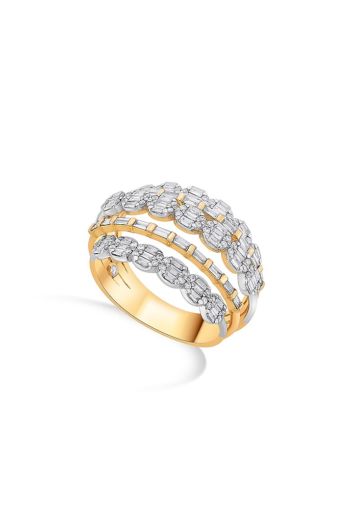 18kt Rose & White Gold Finish Diamond Five-Band Ring by ZEN DIAMOND at Pernia's Pop Up Shop