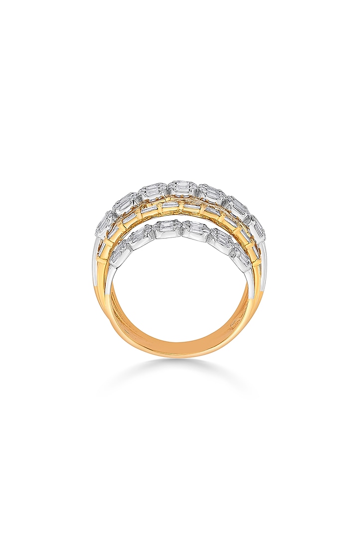 18kt Rose & White Gold Finish Diamond Five-Band Ring by ZEN DIAMOND at Pernia's Pop Up Shop