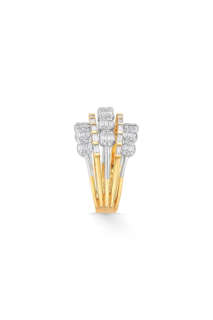 18kt Rose & White Gold Finish Diamond Five-Band Ring by ZEN DIAMOND at Pernia's Pop Up Shop