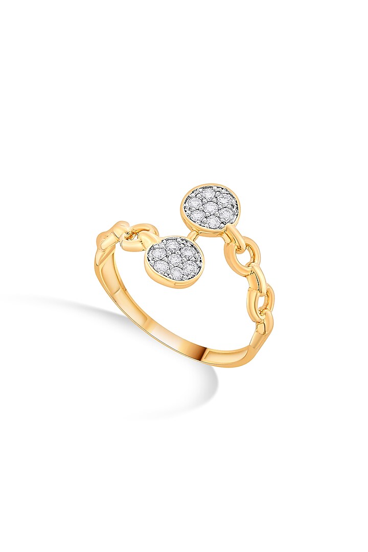 18kt Matte Pink Gold Finish Floral Diamond Ring by ZEN DIAMOND at Pernia's Pop Up Shop