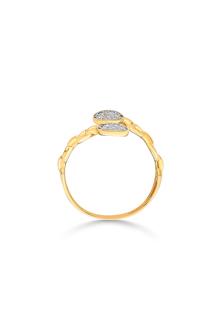 18kt Matte Pink Gold Finish Floral Diamond Ring by ZEN DIAMOND at Pernia's Pop Up Shop