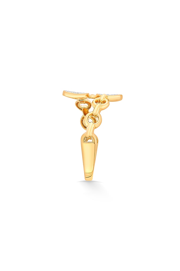18kt Matte Pink Gold Finish Floral Diamond Ring by ZEN DIAMOND at Pernia's Pop Up Shop