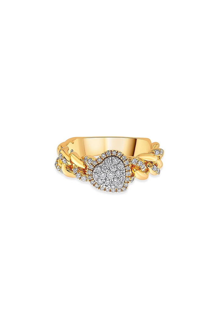 18kt Matte Pink Gold Finish Diamond Braided Ring by ZEN DIAMOND at Pernia's Pop Up Shop