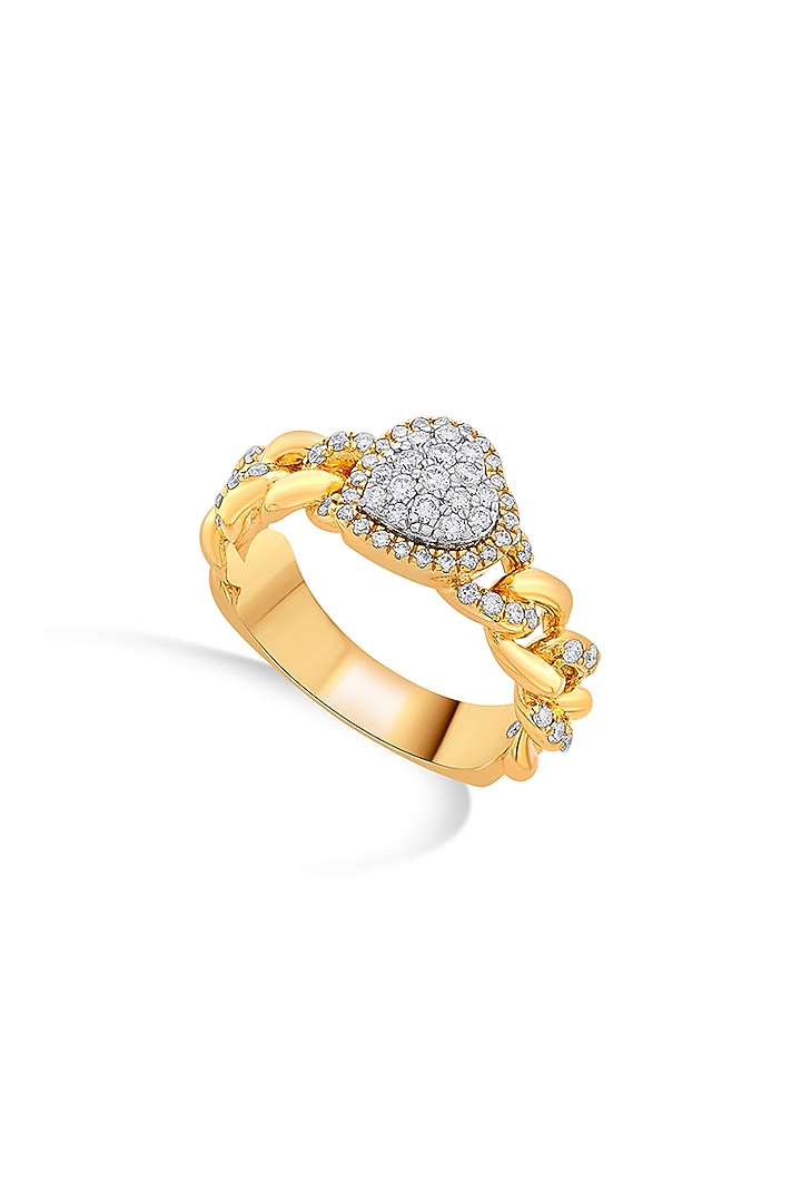 18kt Matte Pink Gold Finish Diamond Braided Ring by ZEN DIAMOND at Pernia's Pop Up Shop
