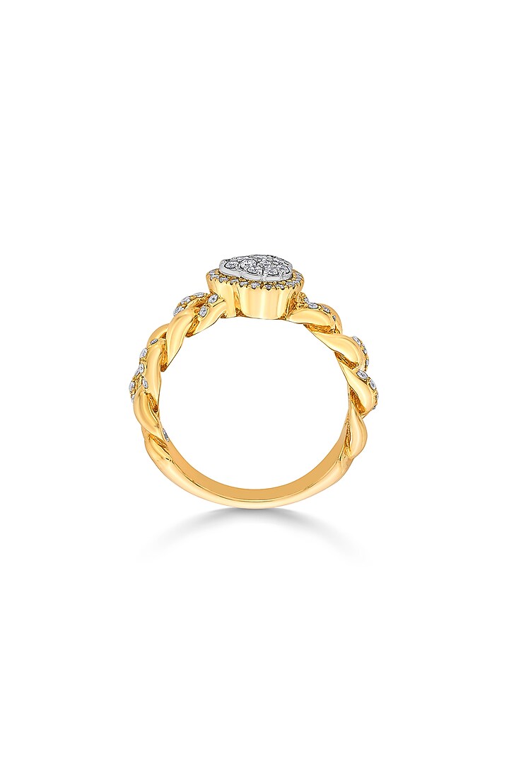 18kt Matte Pink Gold Finish Diamond Braided Ring by ZEN DIAMOND at Pernia's Pop Up Shop