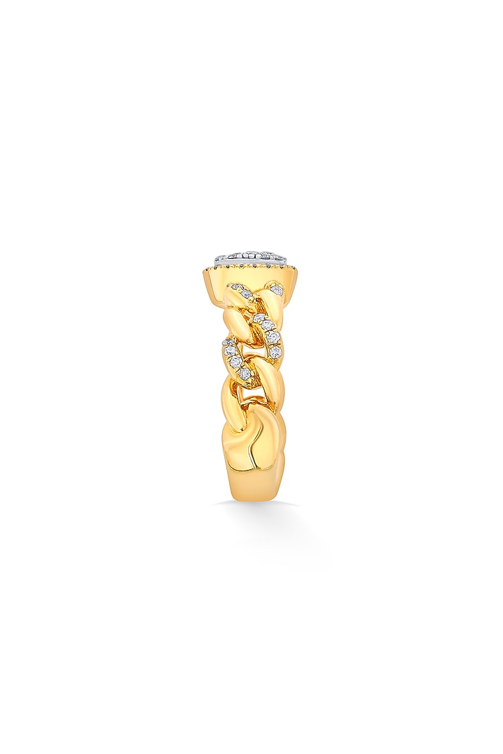 18kt Matte Pink Gold Finish Diamond Braided Ring by ZEN DIAMOND at Pernia's Pop Up Shop