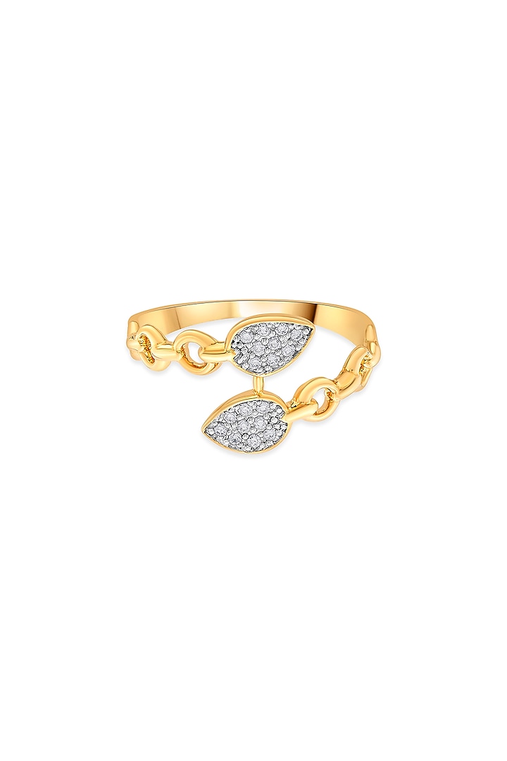 18kt Matte Pink Gold Finish Diamond Petal Ring by ZEN DIAMOND at Pernia's Pop Up Shop