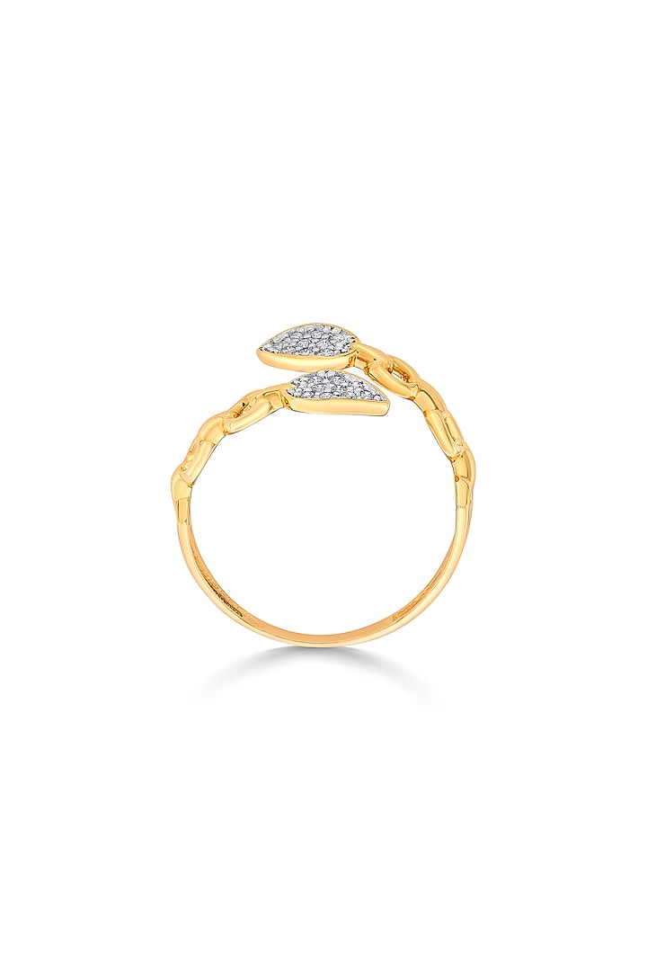 18kt Matte Pink Gold Finish Diamond Petal Ring by ZEN DIAMOND at Pernia's Pop Up Shop