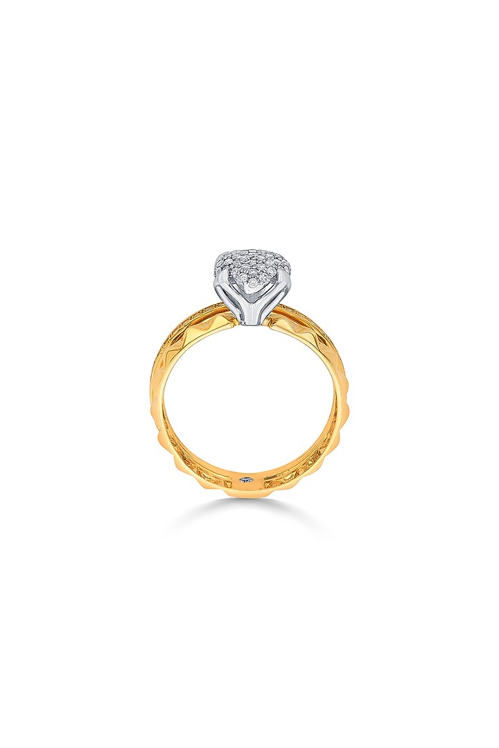 18kt Matte Rose Gold Finish Diamond Cluster Double Band Ring by ZEN DIAMOND at Pernia's Pop Up Shop