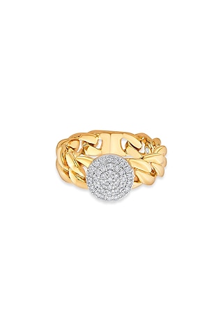 18kt Gold Finish Oval Diamond Ring by ZEN DIAMOND