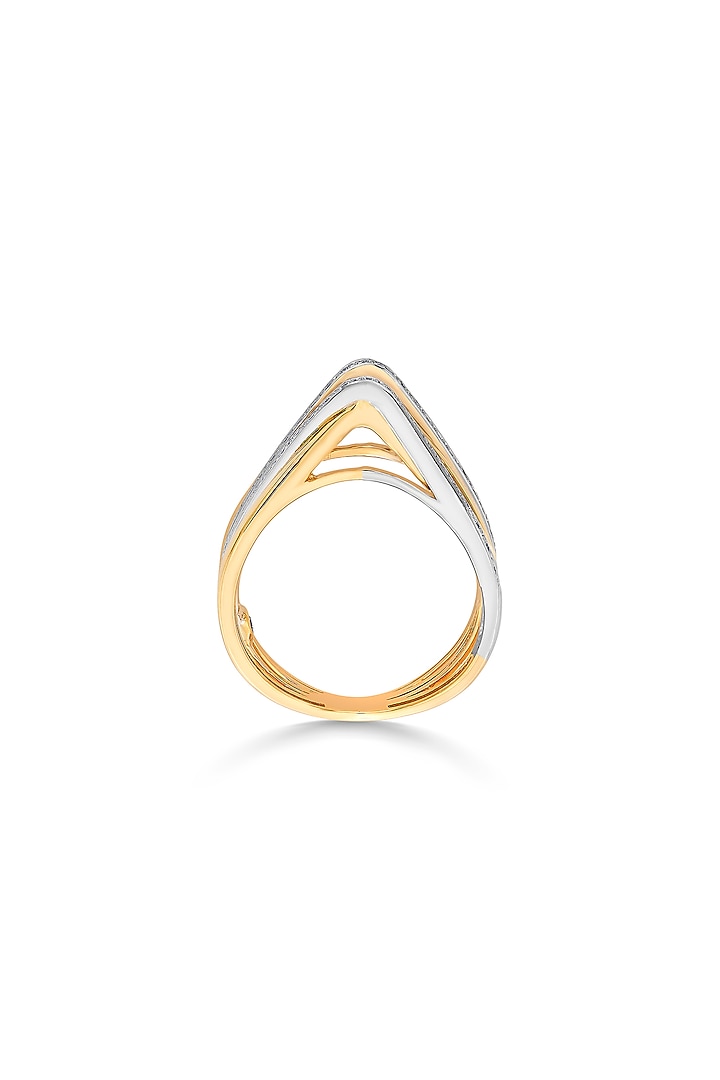18kt Two-Tone Finish Diamond Double Band Ring by ZEN DIAMOND at Pernia's Pop Up Shop