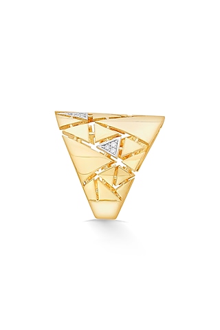 18kt Matte Rose Gold Finish Diamond Double-Helix Ring by ZEN DIAMOND