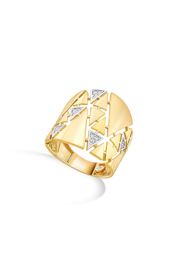 18kt Matte Rose Gold Finish Diamond Double-Helix Ring by ZEN DIAMOND at Pernia's Pop Up Shop