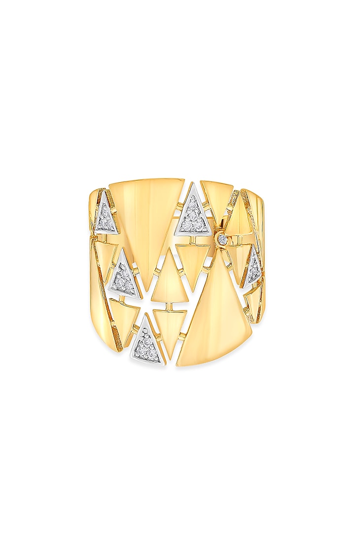 18kt Matte Rose Gold Finish Diamond Double-Helix Ring by ZEN DIAMOND at Pernia's Pop Up Shop