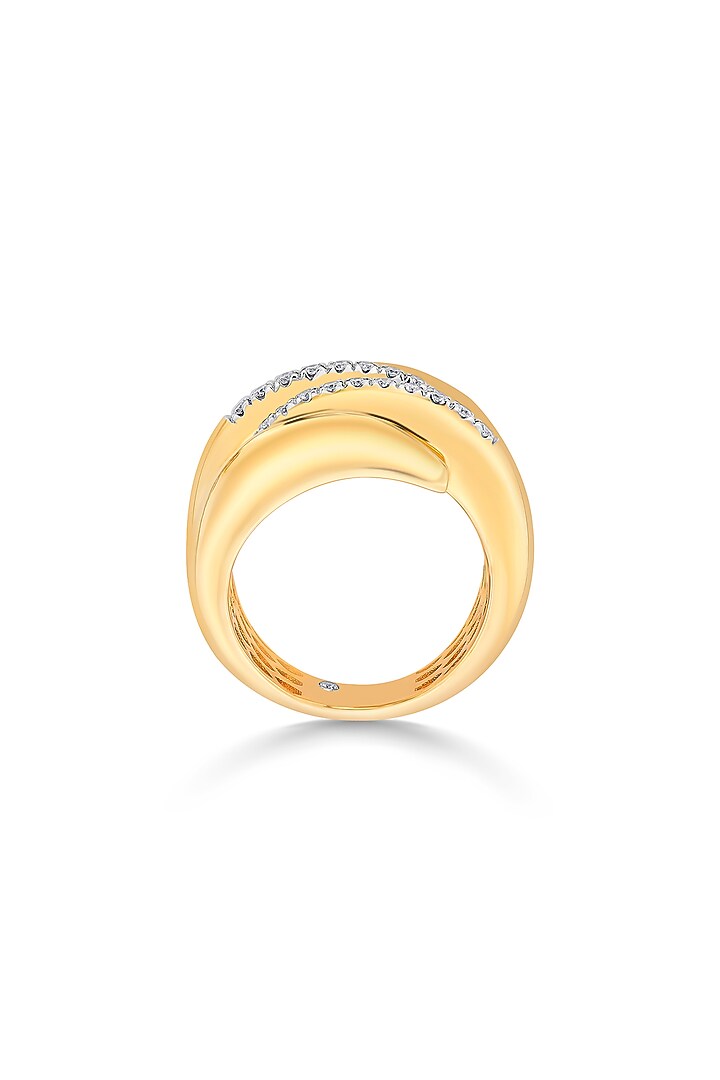18kt Matte Rose Gold Finish Diamond Double-Helix Ring by ZEN DIAMOND at Pernia's Pop Up Shop