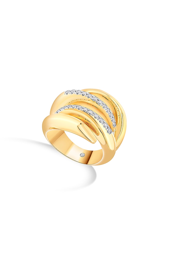 18kt Matte Rose Gold Finish Diamond Double-Helix Ring by ZEN DIAMOND at Pernia's Pop Up Shop