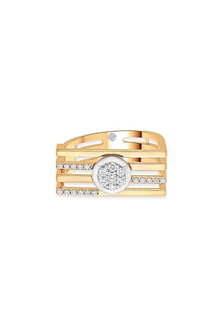 18kt Matte Rose Gold Finish Diamond Floral Motif Ring by ZEN DIAMOND
