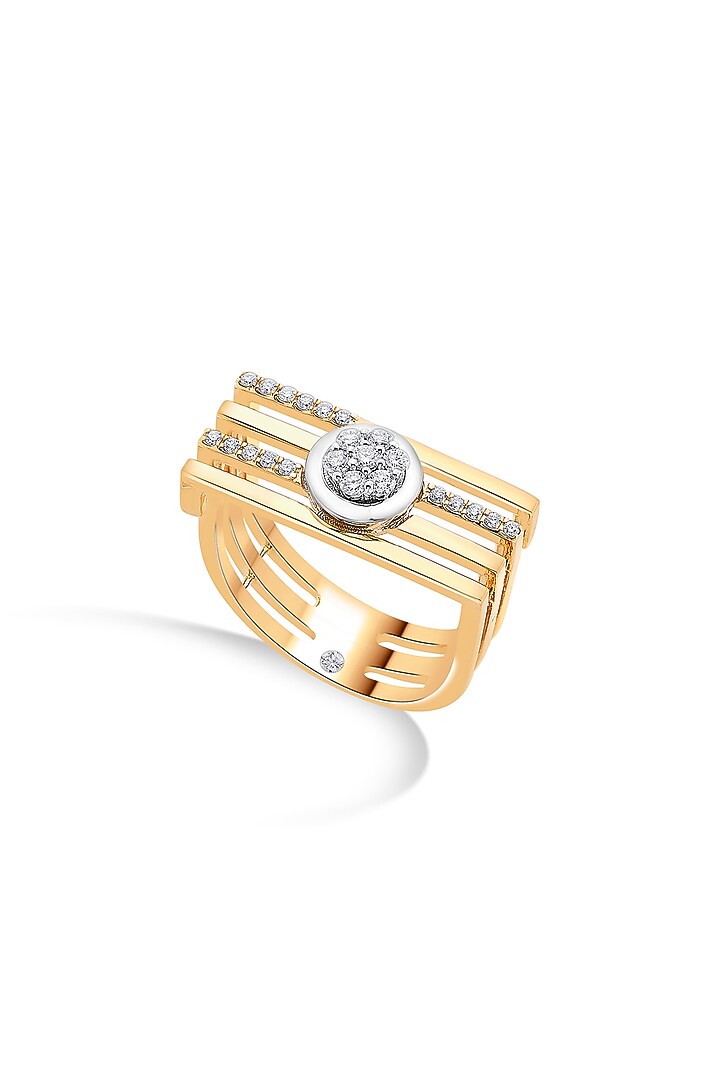 18kt Matte Rose Gold Finish Diamond Floral Motif Ring by ZEN DIAMOND at Pernia's Pop Up Shop